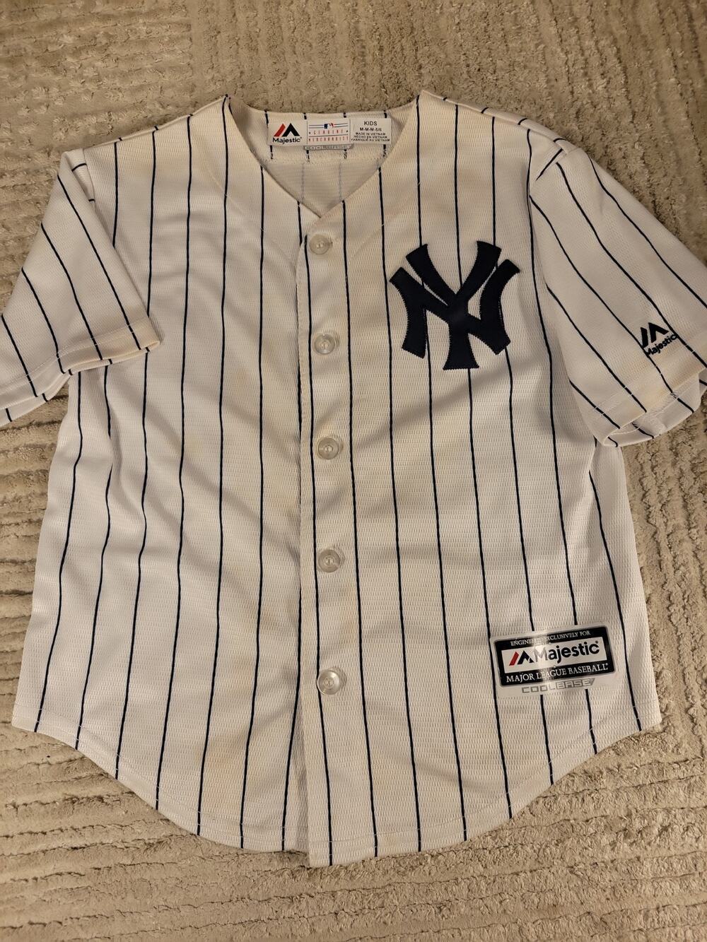 Majestic New York NY Yankees Jersey Baseball Youth Medium 5-6 Boys Kids Children